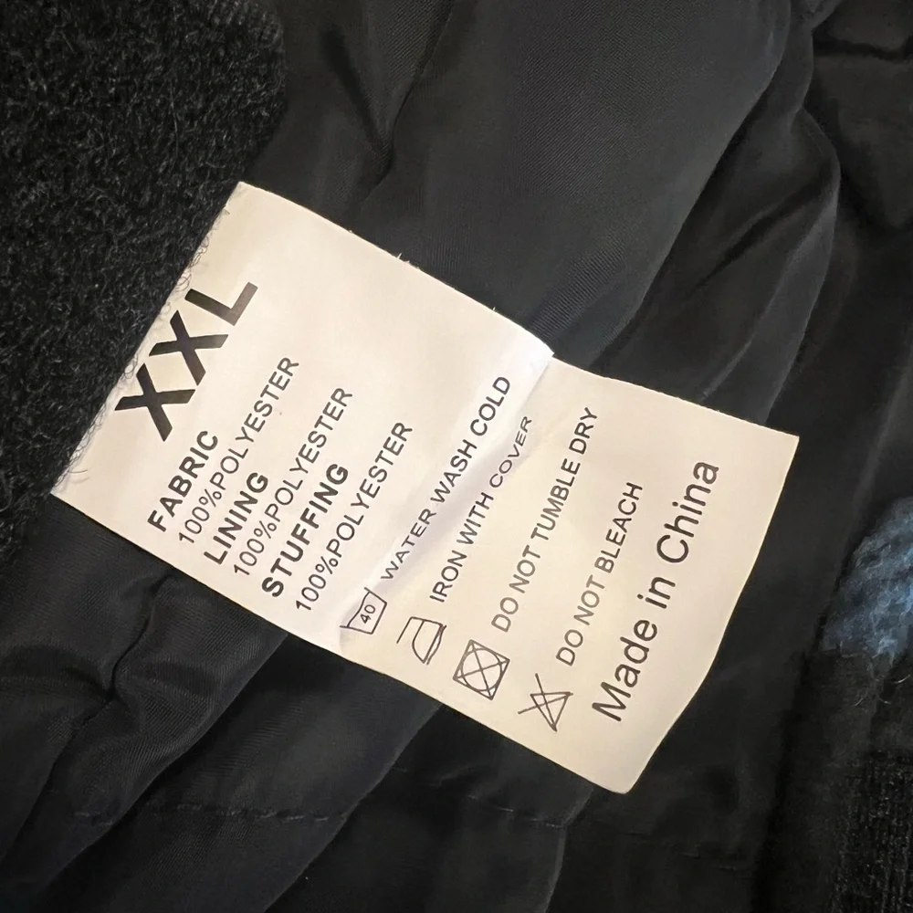 Dog Coat Blue and Black Plaid Fleece XXL